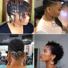 Rövid fekete természetes frizurák 2023