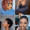 Rövid természetes frizurák 2023 fekete nő