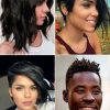 Rövid stílusok fekete haj 2024
